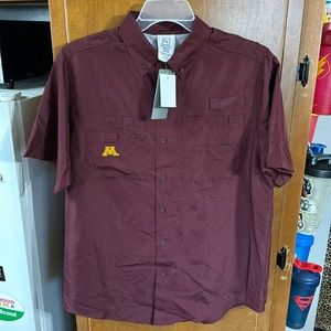 Men’s Pro Edge Minnesota Gophers Button Up Shirt UPF 50+